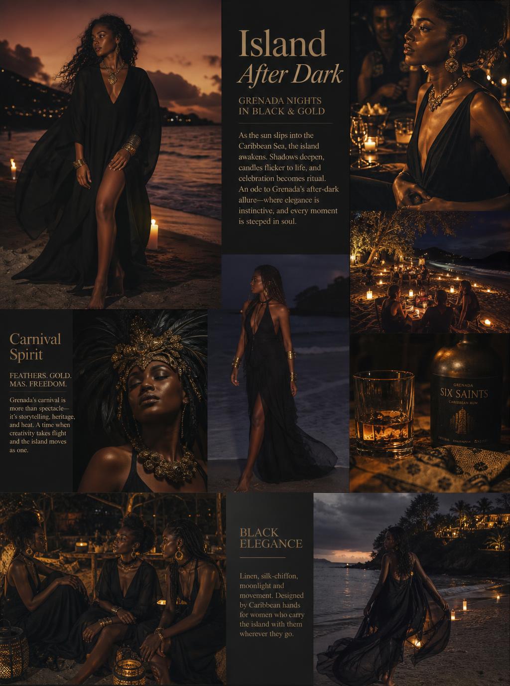 Women's Inspiration board for Oil, Iron & Rum — All Black Beach Chic